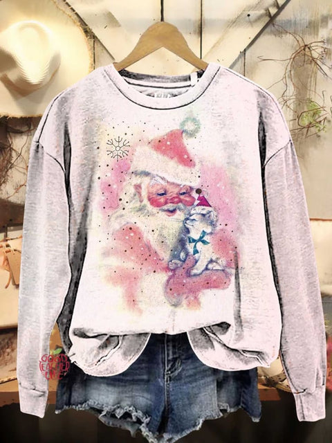 Christmas Santa Claus Cat Casual Sweatshirt