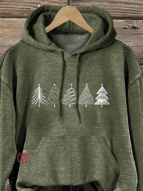 Petite Christmas Tree Graphic Printed Casual Sweatshirt