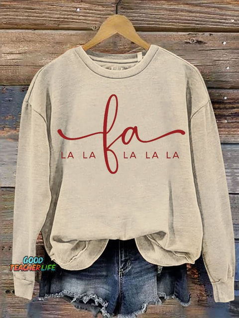 LALALA Holiday Print Casual  Sweatshirt