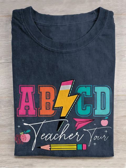 ABCD Teacher Tour Casual Print T-shirt