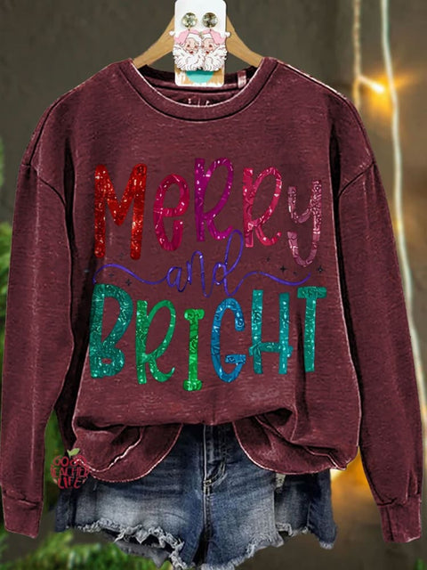 Colorful Merry And Bright Teacher Casual Sweatshirt