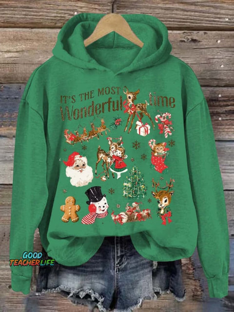 Women's Lovely Christmas Art Print Casual Sweatshirt