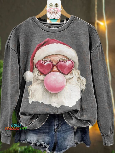 Santa Bubble Gum Christmas Casual Sweatshirt