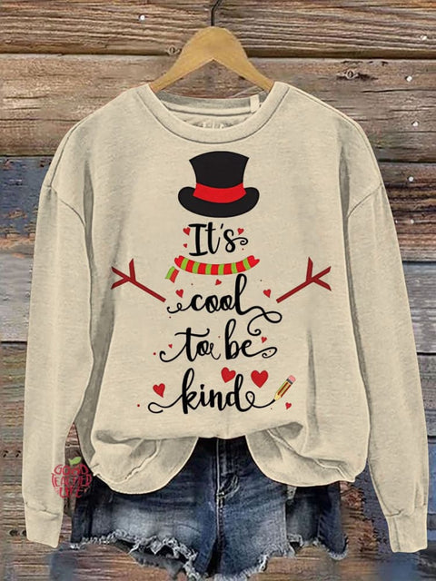 It's Cool To Be Kind Teacher Christmas Casual  Sweatshirt