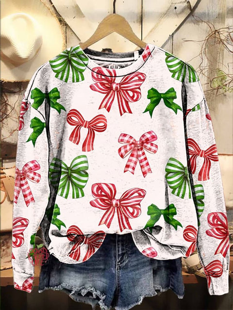 Christmas Coloured bow Casual  Sweatshirt