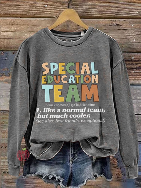 Special Education Teacher Casual Print Sweatshirt