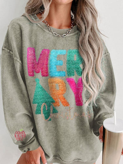 Women's MERRY CHRISTMAS Casual Print Sweatshirt