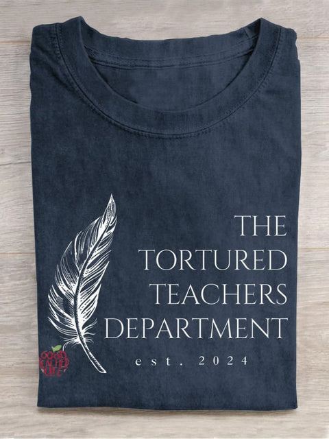 The Tortured Teachers Department Casual Print T-shirt