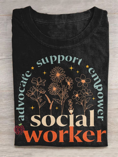 Social Worker Teacher Art Print Casual T-Shirt