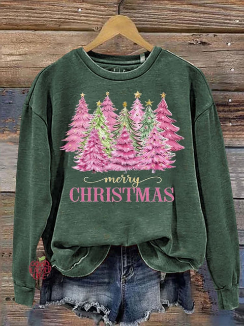 Lovely Christmas Tree Art Print Casual Sweatshirt