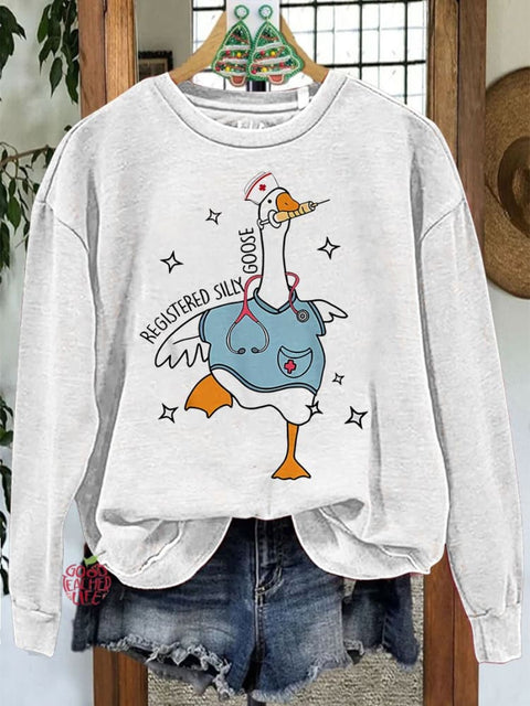 Nurse Silly Goose Nursing Student Casual Sweatshirt