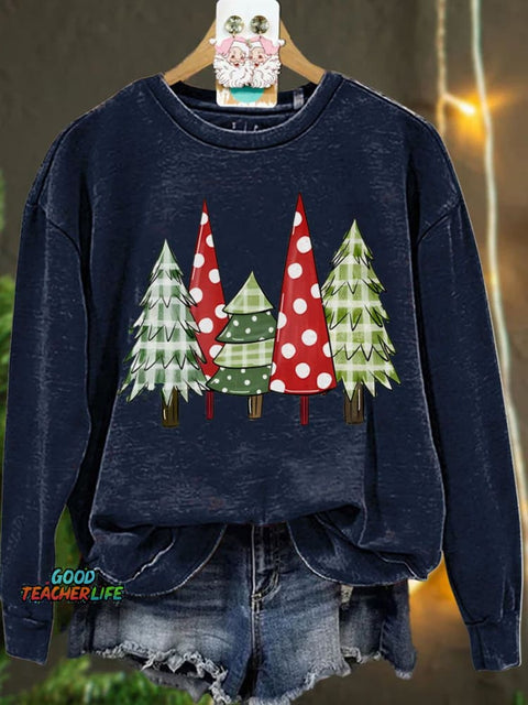Christmas Winter Christmas Tree Casual  Sweatshirt
