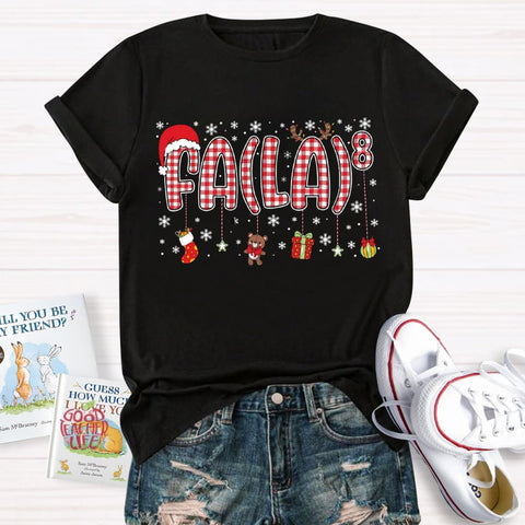 Fala Fun Numbers Christmas Teacher T-Shirt