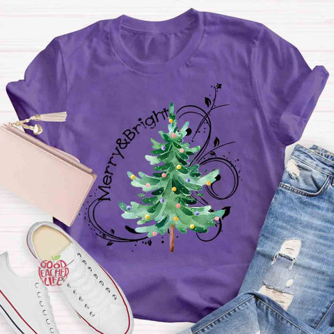 Merry And Bright Christmas Tree Class T-Shirt