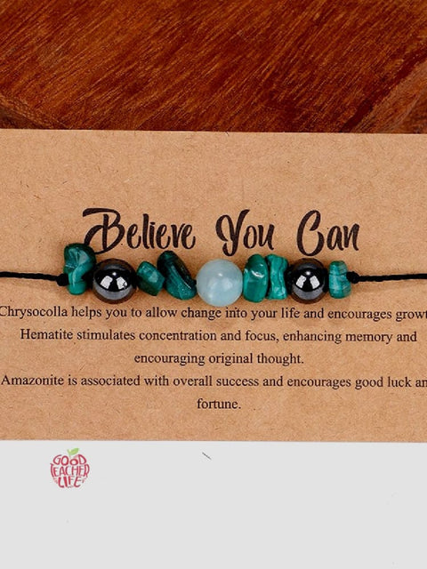 Believe You Can Stone Bead Set Meaning Gift Bracelet