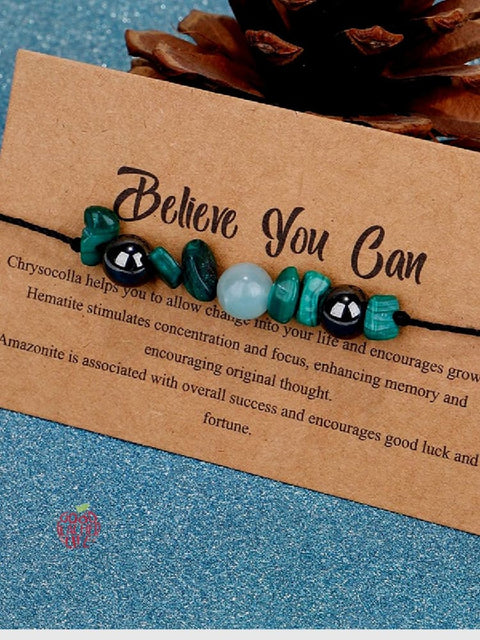 Believe You Can Stone Bead Set Meaning Gift Bracelet