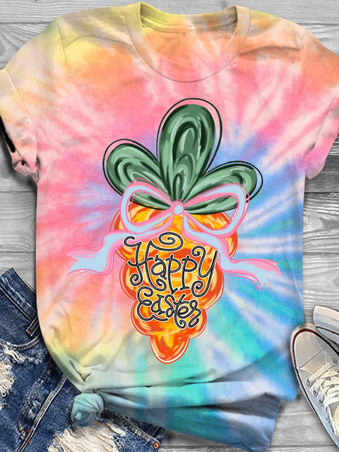 Happy Easter Hand Draw Carrot Crew Neck T-shirt