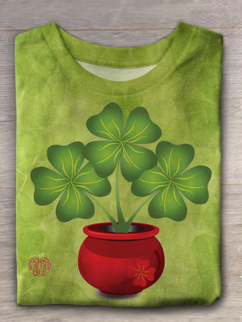 Leaf Clover St Patrick's Crew Neck T-shirt