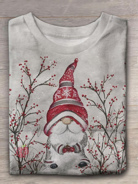 Cute Mini Christmas Gnomes Crew Neck T-shirt