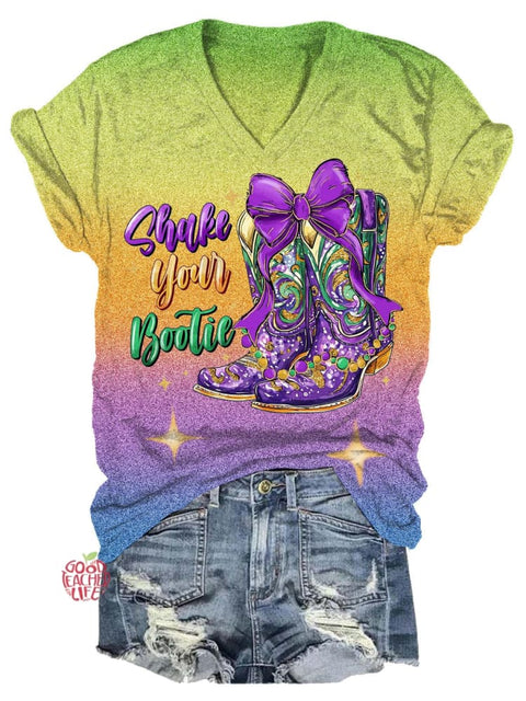 Carnival Shake Your Bootie Beautiful Boots Gradient Print Casual T-shirt