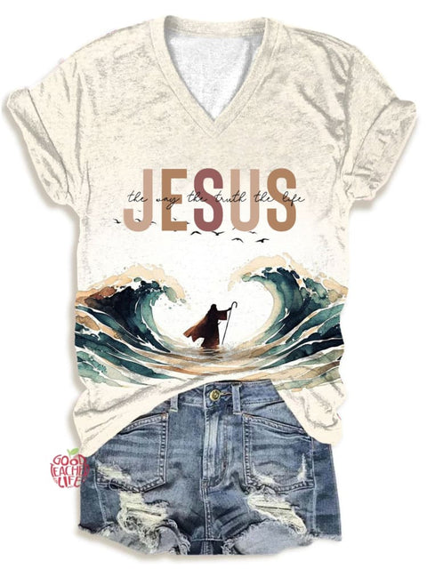 Women's Jesus The Way The Truth The Life V-Neck T-Shirt