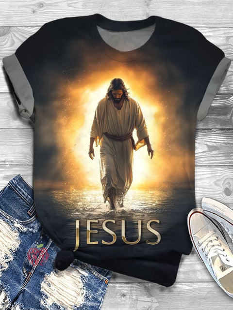 Jesus Bringing Light Crew Neck T-shirt