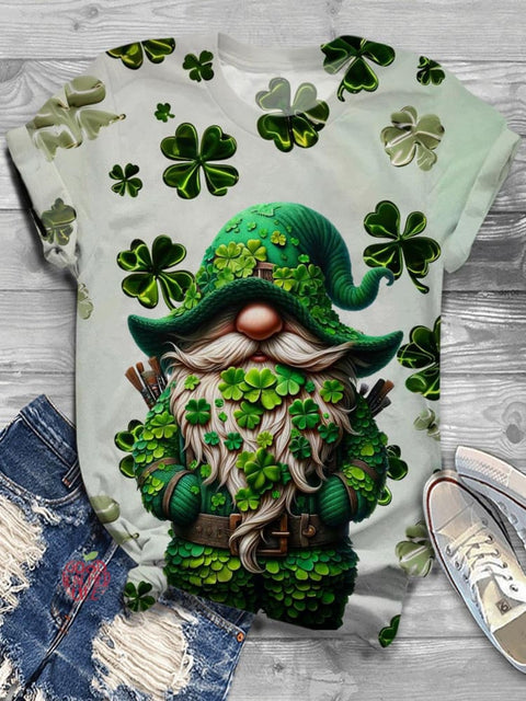 St Patrick's Gnome Printed T-shirt