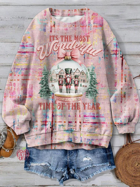 Its The Most Wonderful Time Of The Year Christmas Print Long Sleeve Top