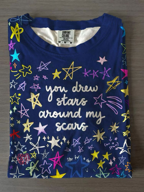 You Drew Stars Around My Scars Crew Neck T-shirt