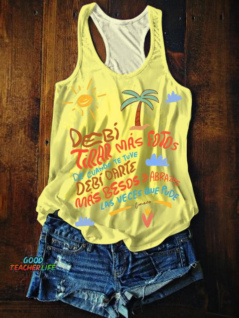 Bad Bunny Beach Vacation Printed Casual Tank Top
