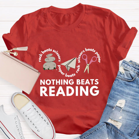 Rock Paper Scissors Nothing Beats Reading T-Shirt
