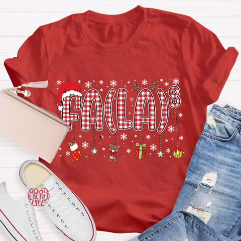 Fala Fun Numbers Christmas Teacher T-Shirt