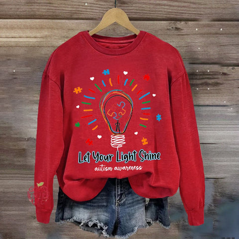 Let Your Light Shine Autism Awareness Sweatshirt