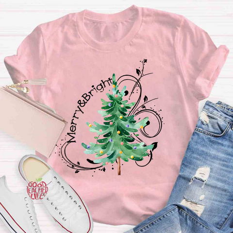 Merry And Bright Christmas Tree Class T-Shirt