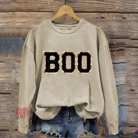 Printed Gold Halloween Sweatshirt