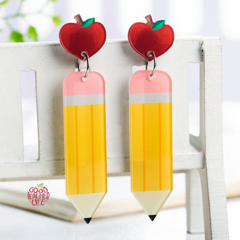 Apple Pencil Acrylic Earrings