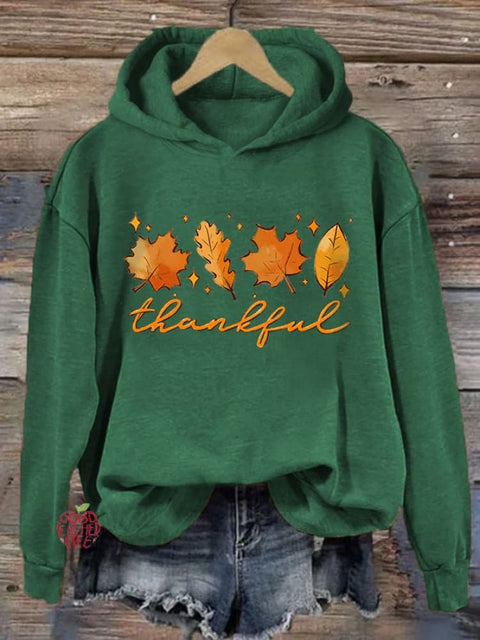 Women's Thanksgiving Day Thankful Casual Hoodie