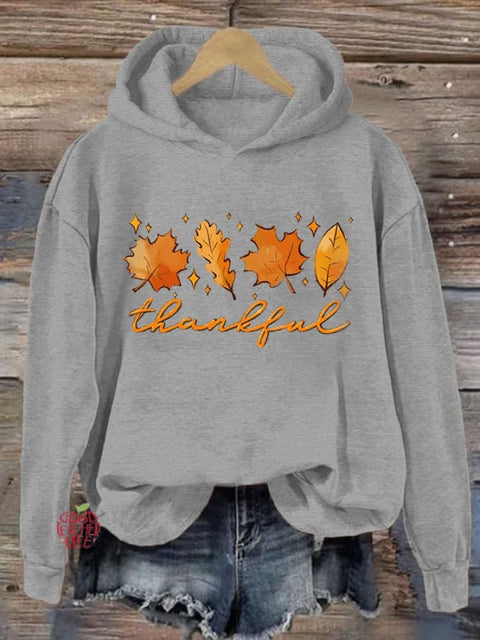 Women's Thanksgiving Day Thankful Casual Hoodie