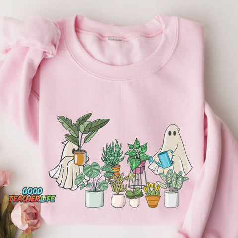 Halloween Ghost Plant Sweatshirt,Crazy Plant Lady Hoodie,Plant Mama