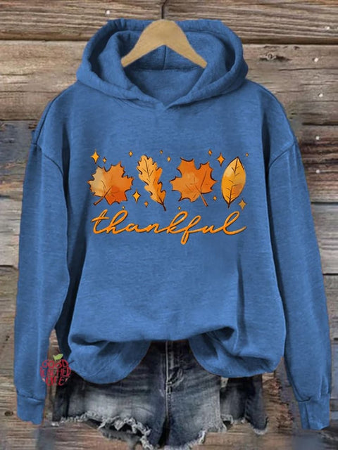 Women's Thanksgiving Day Thankful Casual Hoodie