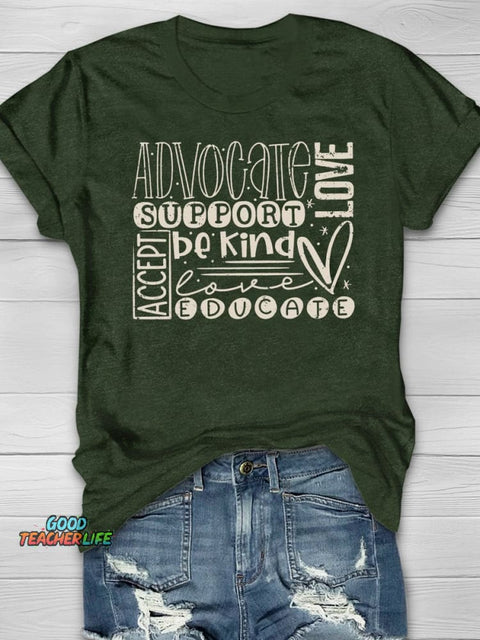 Special Ed Teacher Print Short Sleeve T-shirt