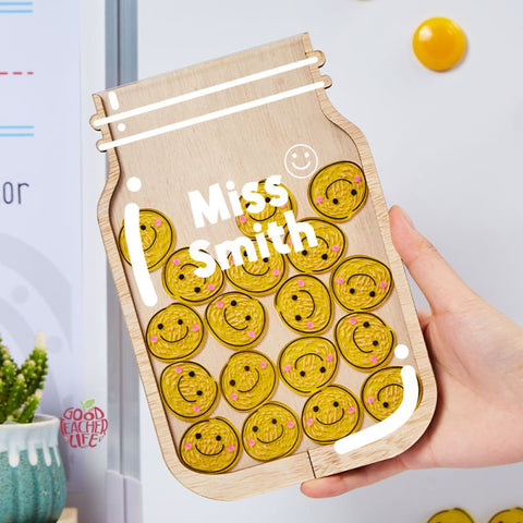 Personalized Fill The Jar With Smile Teacher Reward Jar