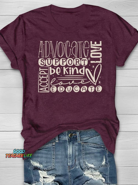 Special Ed Teacher Print Short Sleeve T-shirt