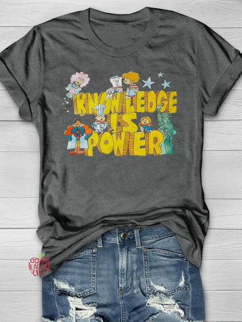 Knowledge Is Power Print Short Sleeve T-shirt