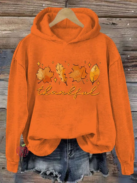 Women's Thanksgiving Day Thankful Casual Hoodie