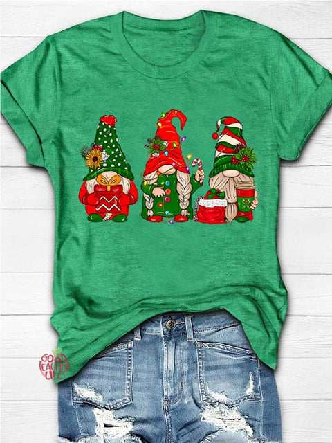 Eagerlys Funny Gnomes Merry Christmas T-shirt