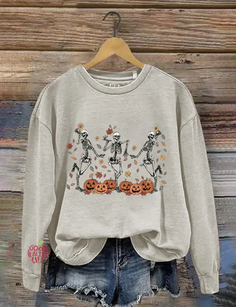 Dancing Skeleton Pumpkin Shirt