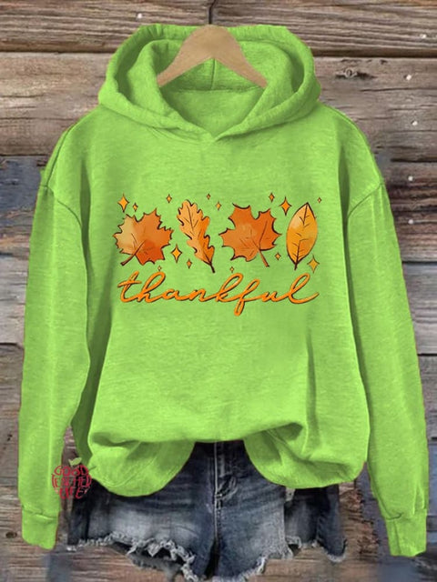 Women's Thanksgiving Day Thankful Casual Hoodie