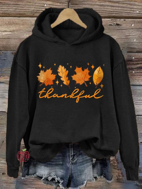 Women's Thanksgiving Day Thankful Casual Hoodie