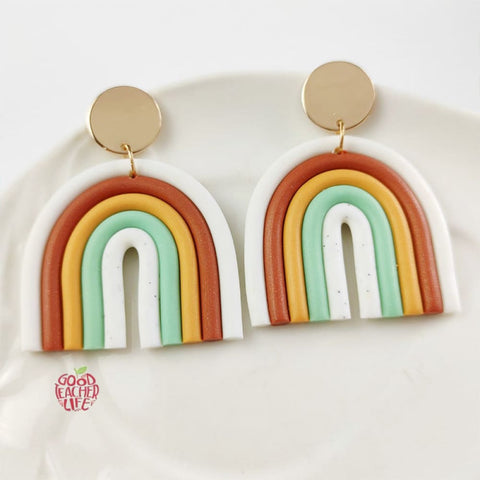 Clay Rainbow Fashion Earrings